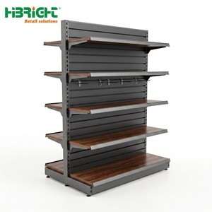 Étagère gondole murale à panneau arrière perforé Highbright pour supermarché, pour crochets et présentation de produits - Product Image 2