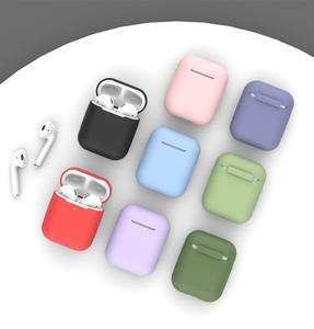 Funda de Silicona para <span class=keywords><strong>AirPods</strong></span> 1/2, Precio al por Mayor, 18 Colores, Accesorio Protector Suave, Funda Protectora para Caja de Auriculares - Product Image 3