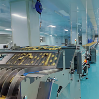 Ligne de production de biscuits automatique à haute efficacité contrôlée par PLC, avec mélangeur de pâte, laminoir, four de cuisson et four tunnel en acier inoxydable 304