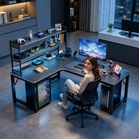Moderne werkplekken bureau hoekcomputer L-vormig gaming bureau