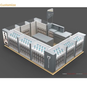 Designer Customized Mobile Phone Display Case Shopping Center Acrylic Panel Mobile Phone Kiosk Display