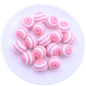Factory Price 20mm 100pcs Royal Blue Acrylic <strong>Bubble</strong> Gum Resin Striped <strong>Beads</strong> for Jewelry Loose Necklace Making - Product Image 2