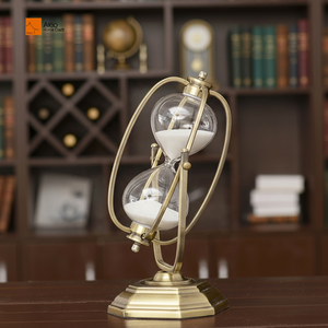 Sablier Art Déco Moderne 15/30/60 Minutes en Verre Plaqué Or Fait Main Écologique Durable Cadeau Décoration Maison Anniversaire - Product Image 1