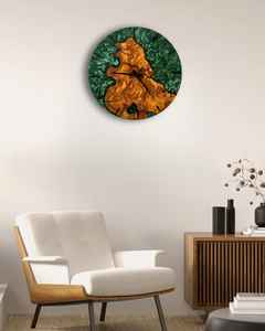 Reloj de Pared de Resina y Madera Hecho a Mano, Elegante, Duradero, Funcional, Estilizado y Decorativo, Ideal para Sala de Estar o Dormitorio - Product Image 3