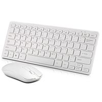 Slim Mini gaya sederhana ergonomis, nirkabel 2.4G Mouse dan Keyboard Kombo untuk Desktop/Laptop