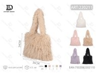 Borsa a Tracolla Jd in Finta Pelliccia a Pelo Lungo con Manico Singolo per Uso Quotidiano in Tutte le Stagioni - Product Image 1