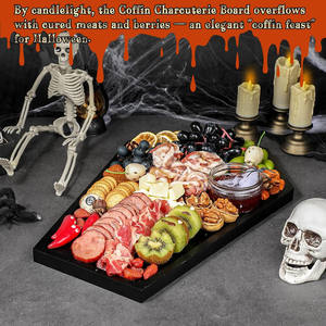 Ataúd divertido <span class=keywords><strong>Ouija</strong></span> Queso Aperitivos Tablero Halloween Alto Goth Platos para servir Acacia Madera Ataúd Tabla de cortar - Product Image 6