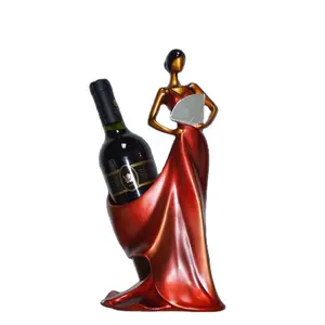 ขายส่ง wine rack lady-โต๊ะตกแต่งบ้านเรซิ่นรูปปั้นความงามชั้นวางไวน์ที่วางตู้ไวน์,1ขวดเลดี้ผู้ถือชั้นวางไวน์