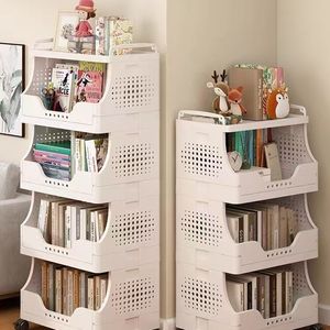 Multi Tier <b>Storage</b> <b>Rack</b> 5 Layers Wheeled Mobile Organizer For Office Home Use - Product Image 2