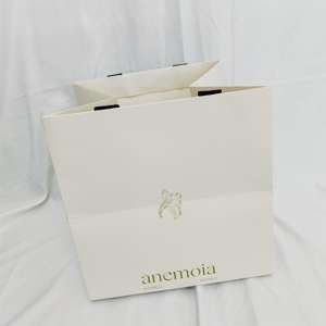 Custom White Shopping Gift Packaging Printed Handmade Luxury Flower Carry Paper <b>Bag</b> - Product Image 2