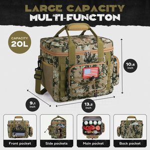 Sac à dos isotherme tactique noir 24L en polyester imperméable avec logo personnalisé pour le sport, les repas et les voyages - Product Image 5