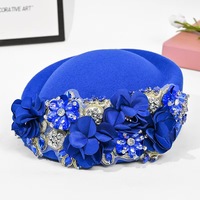 Bérets souples vintage pour femmes, chapeaux turban en toile, fascinateurs pour l'église, le Derby, avec fleurs, pour les fêtes, pour hôtesse de l'air, toutes saisons