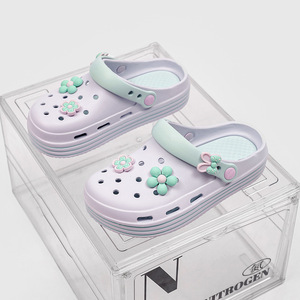Sandales de plage antidérapantes à bout fermé et semelle épaisse pour femmes, couleur rose, pour l'extérieur - Product Image 4