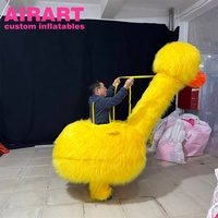 Vêtements d'autruche bleus gonflables de mascotte de marche de rue d'activité sur mesure, costume d'autruche gonflable avec le matériel de peluche