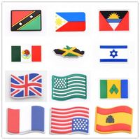 Breloques de chaussures nouvelle-zélande maori pays drapeau conceptions disponibles chaussures promotionnelles décoration breloques en PVC souple breloques de chaussures pour résine
