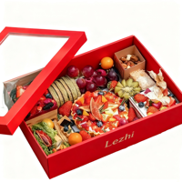 Vente en gros de grande boîte à lunch Furit snack glacière boîte de pique-nique de plage en papier kraft pour camping avec fenêtre en PVC