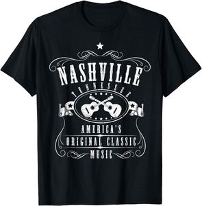 Camiseta de Música Country de Nashville, 100% Algodón, Logotipo Vintage de Músico de Tennessee, Antiarrugas y Antiretracción, Corte Holgado - Product Image 5