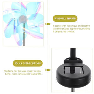 Xoay cối xay gió cỏ năng lượng mặt trời ánh sáng đường đèn PVC Led mặt đất chèn đèn - Product Image 5
