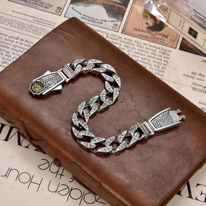 Pulsera de León Dominante Estilo Hip Hop, Plata Tailandesa, Estilo Motociclista, Tendencia Punk Personalizada, Hombre Fuerte y Salvaje - Product Image 1