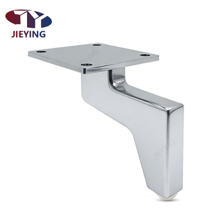 JIEYING Verchroomde meubelpoten Duurzame L-vormige metalen bankpoten met antislip pad voor bank, bed, kast - Product Image 1