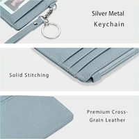 Porte-cartes RFID miniature personnalisé, portefeuille minimaliste à poignet avec porte-clés, étui à fermeture éclair pour femmes