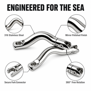 Connecteur pivotant d'ancre en acier inoxydable 316, poli miroir, pour chaîne de rouleau de proépaulement de bateau, quincaillerie marine - Product Image 3