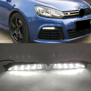 Pour VW <span class=keywords><strong>Golf</strong></span> <span class=keywords><strong>6</strong></span> MK6 R20 2009 2010 2011 2012 2013 voiture-style de voiture <span class=keywords><strong>LED</strong></span> pare-chocs avant lumière DRL feux de jour feux antibrouillard - Product Image 2