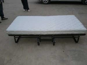 Cama Plegable Moderna para Hotel, con Base Metálica Negra, Colchón de Resortes, Cama Adicional Individual Móvil para Motel y Hotel - Product Image 5
