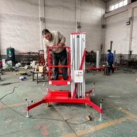 Plateforme élévatrice télescopique hydraulique électrique portable AC/DC 220V en alliage d'aluminium pour travaux en hauteur