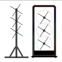 Diskon besar-besaran 2024 kipas proyektor holografik 1x3 Splicing layar LED Hologram 3D resolusi tinggi dengan penutup