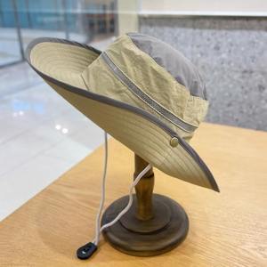 Sombrero de pescador con protección solar de ala ancha, sombrero de verano plegable y transpirable para exteriores, para hombres y mujeres, color caqui - Product Image 1