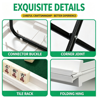 Table de mahjong portable et pliable, pieds en métal pliables, matériau ABS, résistante à l'eau, style moderne, motif personnalisé pour les tuiles de mahjong