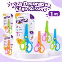 Ciseaux décoratifs pour enfants Bachang, 5 pouces, pointe arrondie sûre, coupe ondulée, ciseaux pour travaux manuels, projets artistiques scolaires, emballage blister