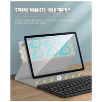MoKo casing penutup Tablet, Keyboard tanpa kabel dapat dilepas kulit PU untuk Galaxy Tab S6 Lite 10.4 2020
