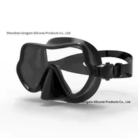 Masque de plongée personnalisé pour adultes avec lentille trempée, design sans cadre, silicone liquide pour la plongée libre, la pêche, la plongée avec tuba et la pêche à la ligne.