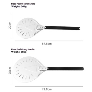 Pala para <span class=keywords><strong>Pizza</strong></span> Plegable y Desmontable de Aleación de Aluminio Perforada con Mango de Madera, Utensilio de Cocina para Hornear - Product Image 2