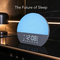 Réveil de Table Intelligent avec Lumière d'Aube RGB, Machine à Sons Apaisants (Bruit Blanc) pour Bébé, Cadeau Mémorable