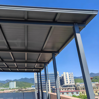 Abri de voiture autoportant en aluminium robuste pour extérieur, structure métallique, toit imperméable