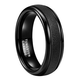 하이 퀄리티 로즈 골드 골드 블랙 도금 샌드 블라스트 텅스텐 반지 여성 남성 패션 약혼 웨딩 밴드 - Product Image 6