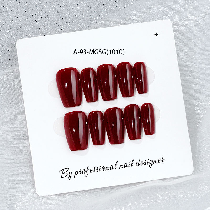 10pcs Handmade Acrylic Press-On Fingernails High Quality Crystal Half Nail Model Charm Customizable 10pc Pack