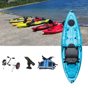 Wholesale green camo Fishing Malibu sit on top plastic playing kano kayak kayak with high quality for fun