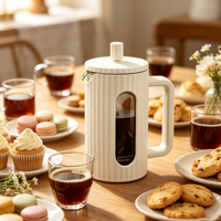 Cafetière à piston 1L personnalisée avec logo, en verre borosilicate de qualité supérieure, pour café moderne, OEM ODM