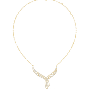 Fashionable Design Pave Diamond Filigree V <b>Necklace</b> with Triple Teardrop Drop for Women Party Daily Wears for Export Price - Product Image 2