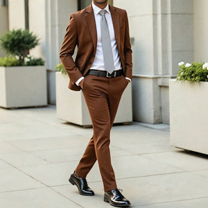 Traje de <span class=keywords><strong>hombre</strong></span> casual formal de dos piezas, corte slim, chaqueta y pantalón de un solo botón, para graduación, <span class=keywords><strong>boda</strong></span>, o eventos de negocios. - Product Image 4