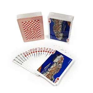 Qualité supérieure Design Personnalisé Deux Côtés Mat CMJN Couleur Gris Conseil Poker Cartes À Jouer Pour La Partie Jeu de Table