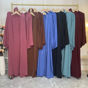 1944# Solid Color New Fashion <b>Abaya</b> Set Three Piece Separate Wrap Open <b>Abaya</b> Dress Sets 6 Colors Islamic Clothing - Product Image 6