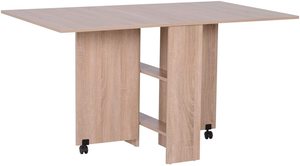 <span class=keywords><strong>Mobile</strong></span> del Foglio di Goccia di Cucina Sala Da Pranzo Tavolo Pieghevole Scrivania per i Piccoli Spazi con 2 Ruote e 2 Scaffali di Stoccaggio di Quercia - Product Image 2