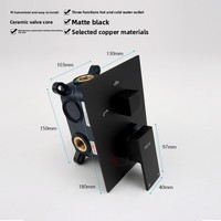 LODI Ensemble de robinetterie de douche monocommande encastré mural en laiton poli avec pommeau de douche carré à jet doux, pour export