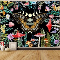 Tapisserie murale en polyester motif géométrique « Cream Mystic Moth », résistante à la décoloration, légère, facile à accrocher, vente en gros