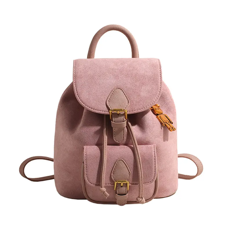 Crossbody backpack dual-purpose bag Women's fashion spring/summer fashion student backpack Cute deerskin velvet handbag